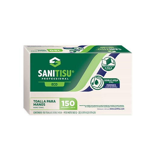 Toalla doblada en Z Natural de 150 Hojas